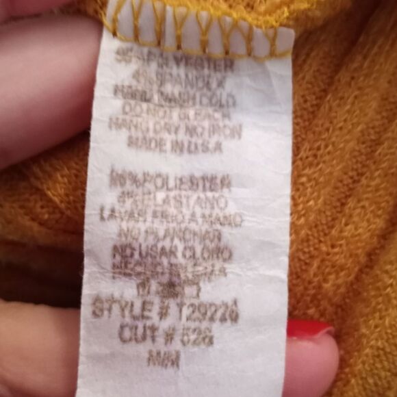 VIVACE MUSTARD YELLOW TURTLENECK COLD SHOULDER SWEATER SZ.M EUC - Picture 5 of 5